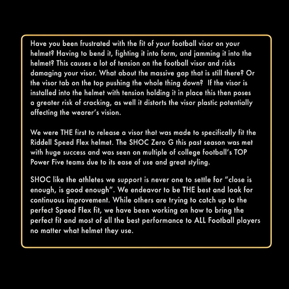 American Football Eyeshield  SHOC  Zero G Plus