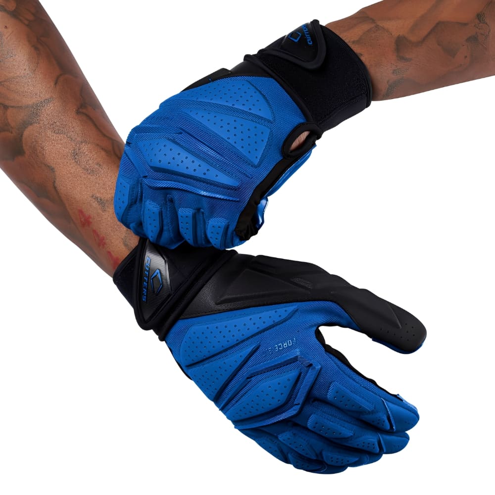 Playmaker Base: American Football Handschuhe Cutters Sports Force 6.0 Lineman Blau Produktbild 2