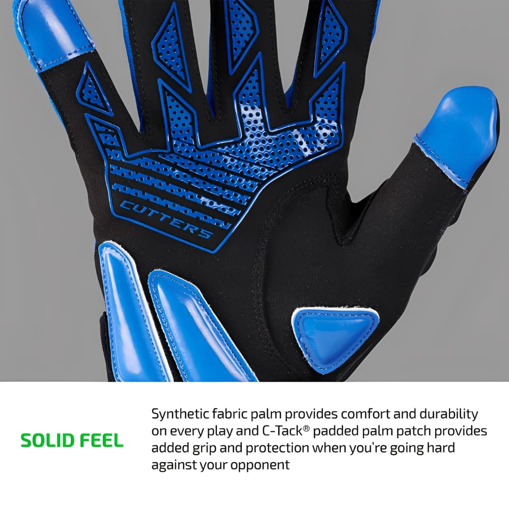 Playmaker Base: American Football Handschuhe Cutters Sports Force 6.0 Lineman Blau Produktbild 3