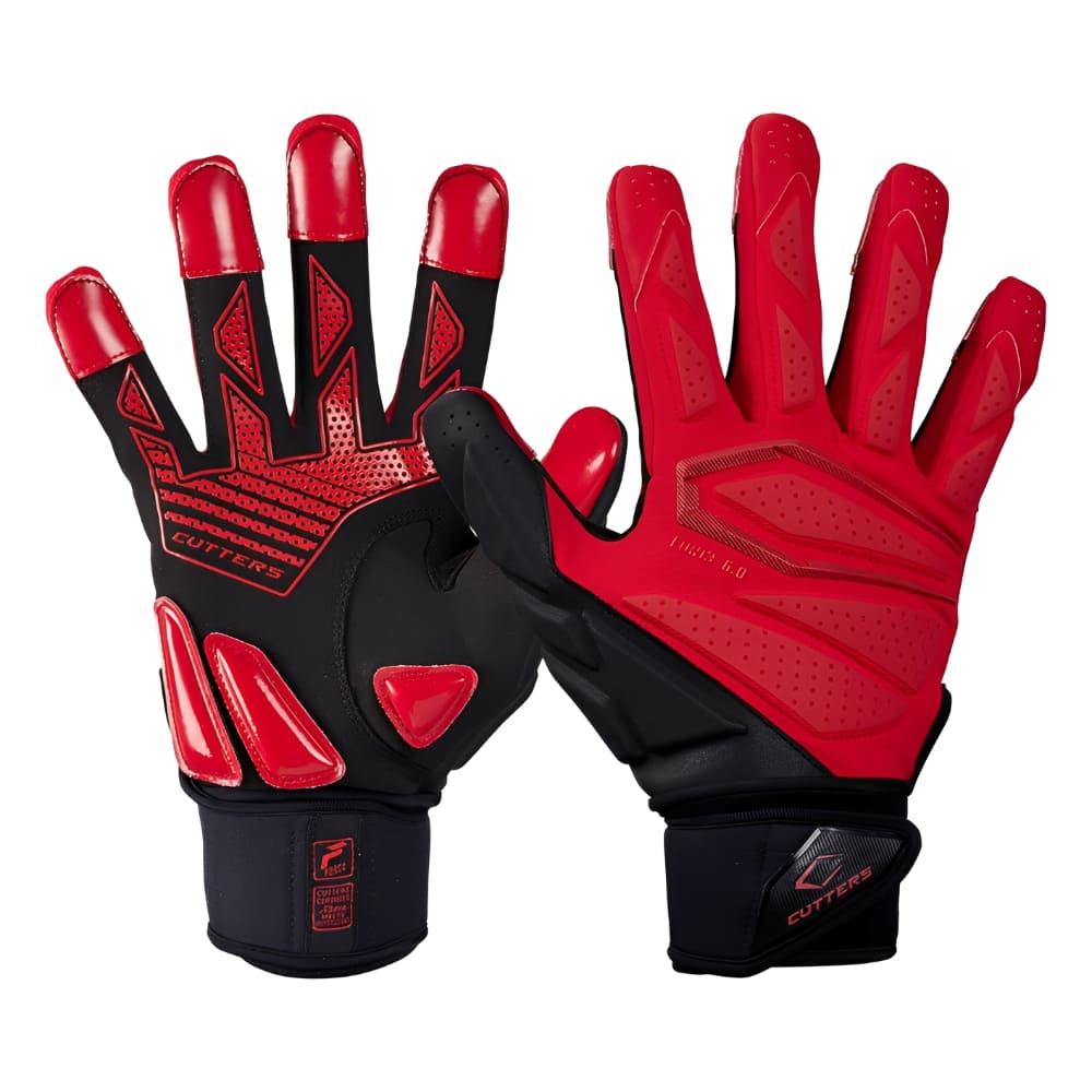 Playmaker Base: American Football Handschuhe Cutters Sports Force 6.0 Lineman Rot Produktbild