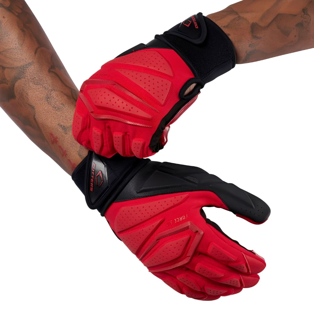 Playmaker Base: American Football Handschuhe Cutters Sports Force 6.0 Lineman Rot Produktbild 2
