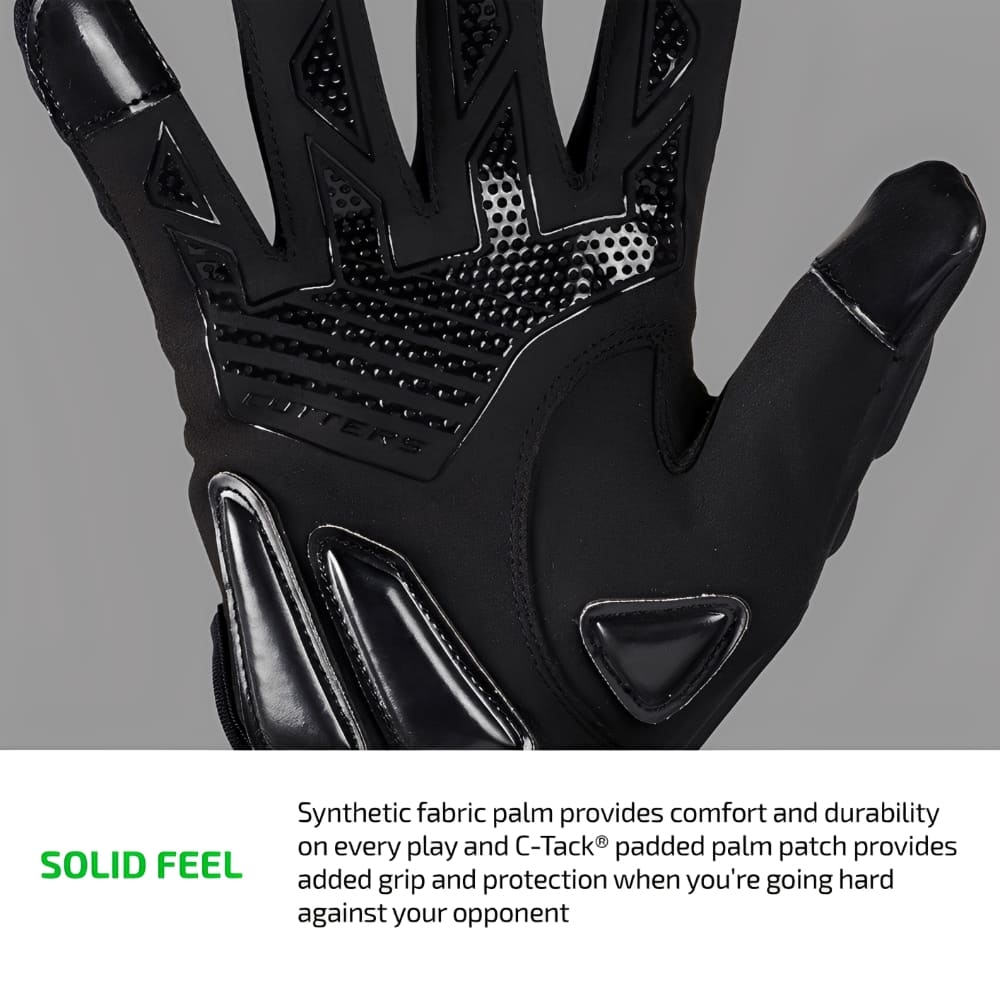 Playmaker Base: American Football Handschuhe Cutters Sports Force 6.0 Lineman Schwarz Produktbild 3