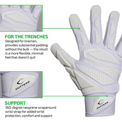 Playmaker Base: American Football Handschuhe Cutters Sports Force 6.0 Lineman Weiß Produktbild 4