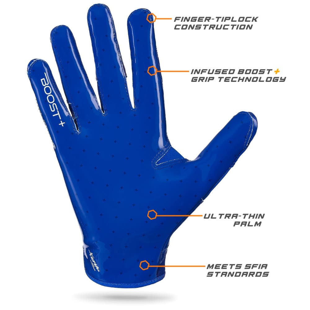 Playmaker Base: American Football Handschuhe Grip Boost Solid Stealth 6 Boost+ Blue Produktbild 2