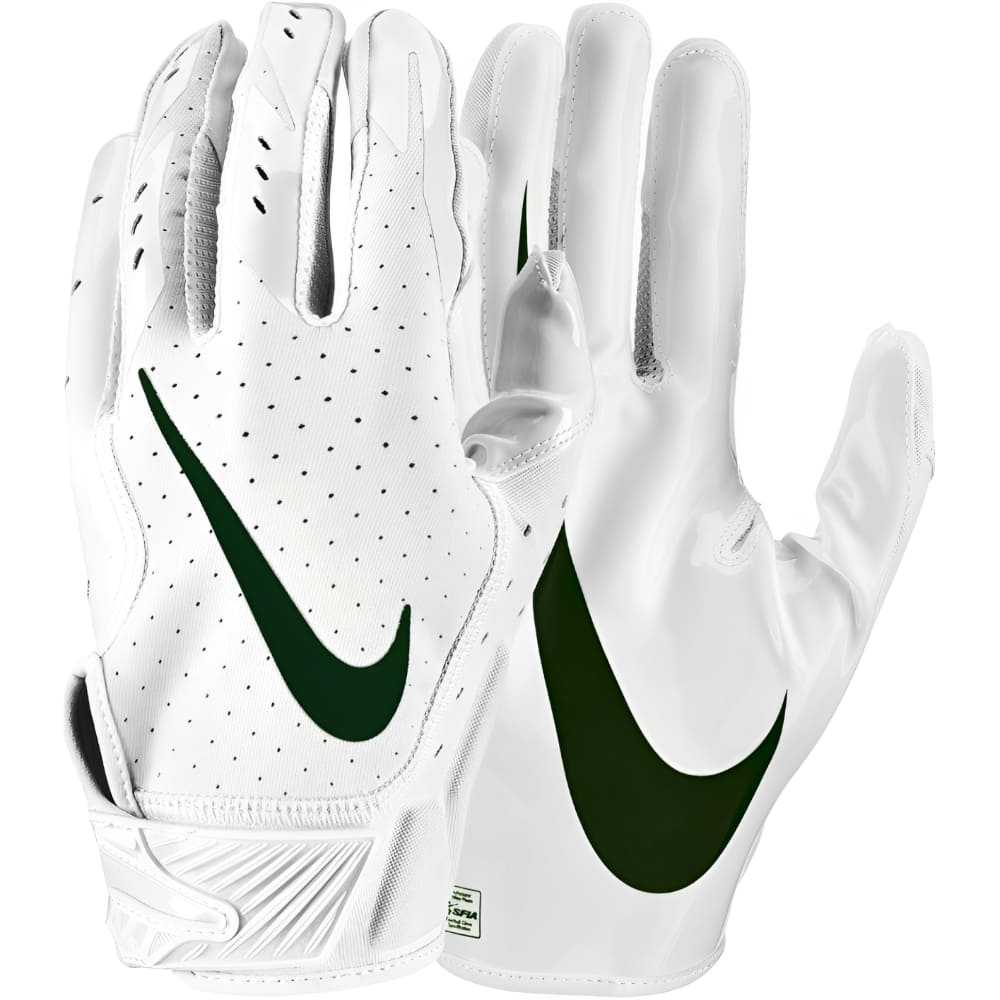 Playmaker Base: American Football Handschuhe Nike Vapor Jet 5.0 Weiß-Grün Produktbild