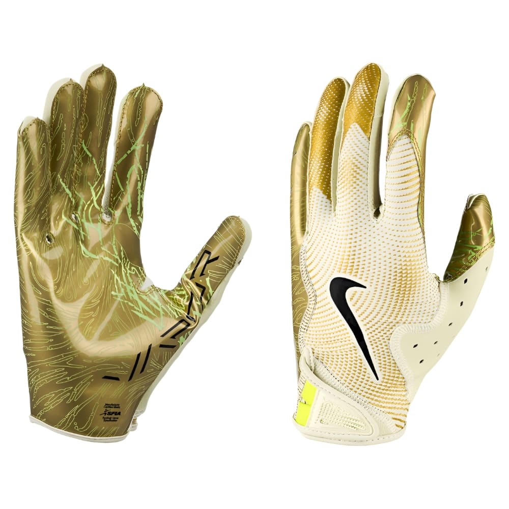 Playmaker Base: American Football Handschuhe Nike Vapor Jet 8.0 Energy Gold Rush Produktbild