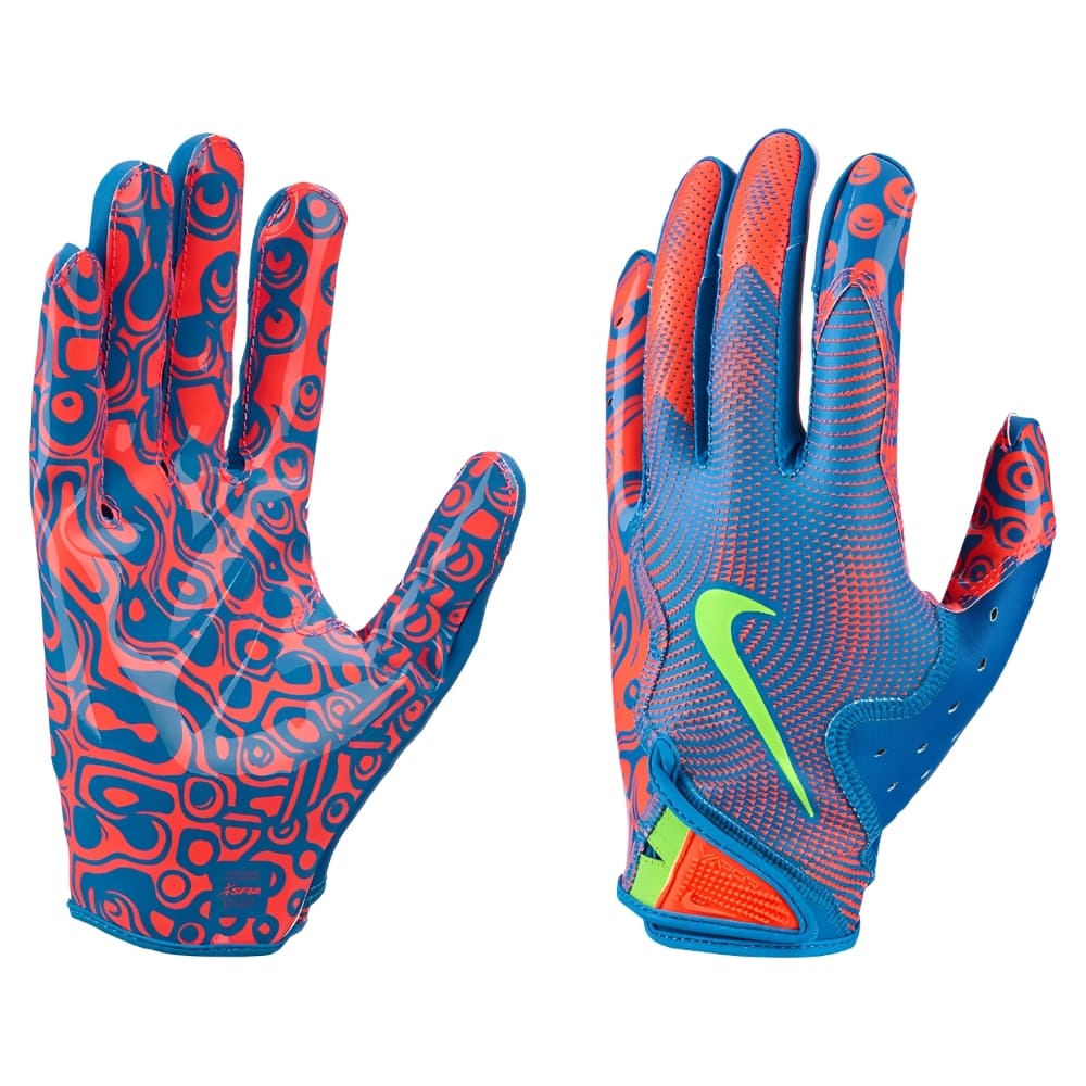 Playmaker Base: American Football Handschuhe Nike Vapor Jet 8.0 Energy Orange-Blau Produktbild