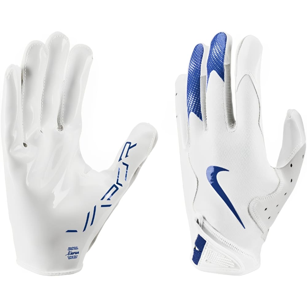 Playmaker Base: American Football Handschuhe Nike Vapor Jet 8.0 Weiß-Blau Produktbild