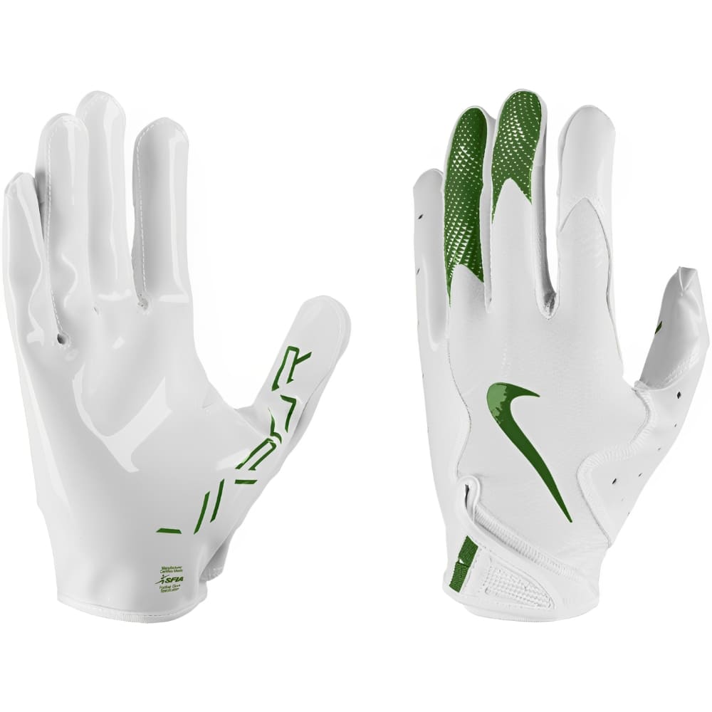 Playmaker Base: American Football Handschuhe Nike Vapor Jet 8.0 Weiß-Grün Produktbild