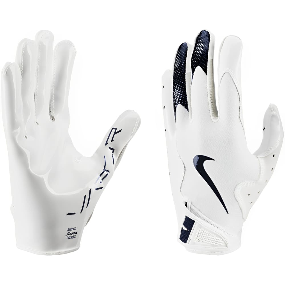 Playmaker Base: American Football Handschuhe Nike Vapor Jet 8.0 Weiß-Navy Produktbild