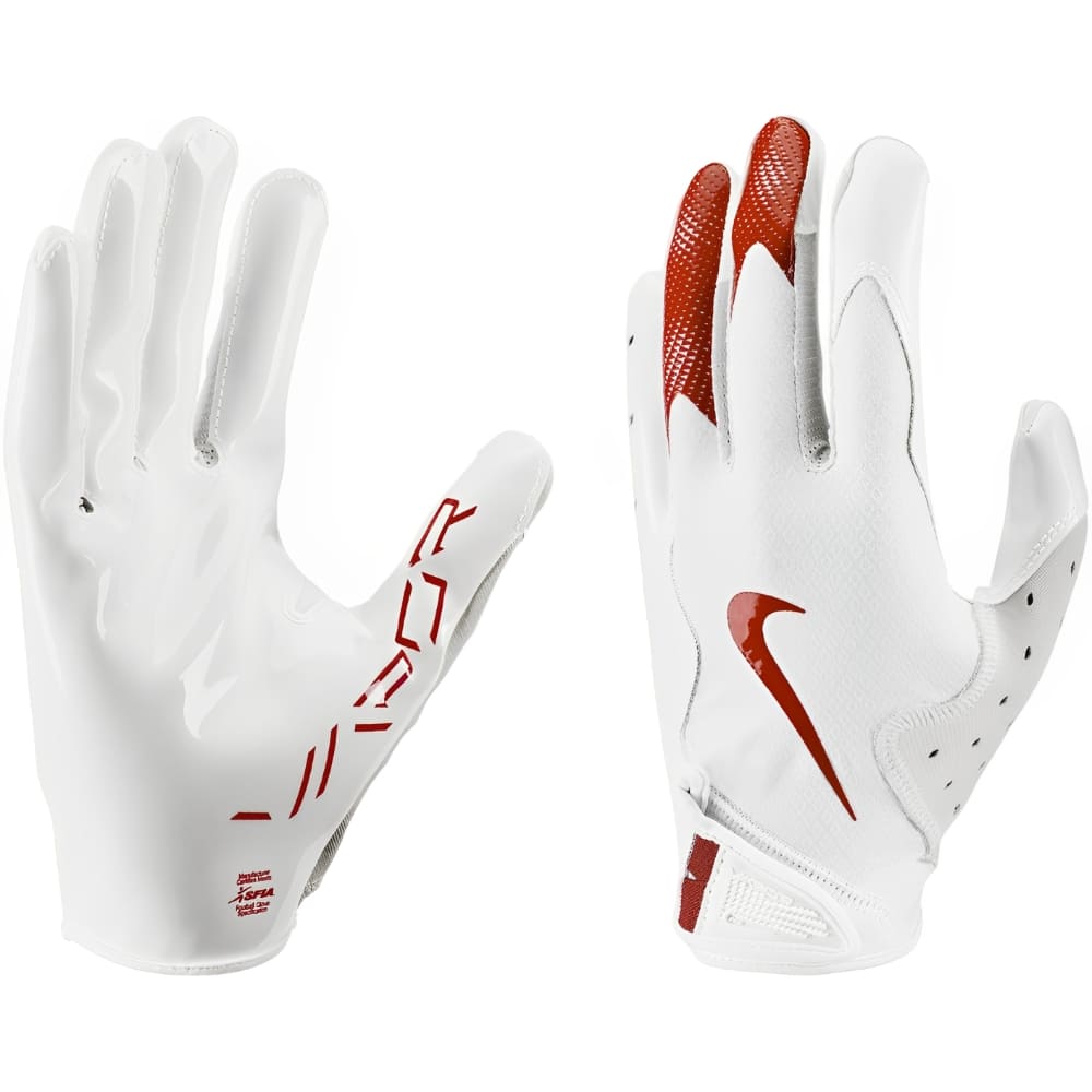 Playmaker Base: American Football Handschuhe Nike Vapor Jet 8.0 Weiß-Rot Produktbild