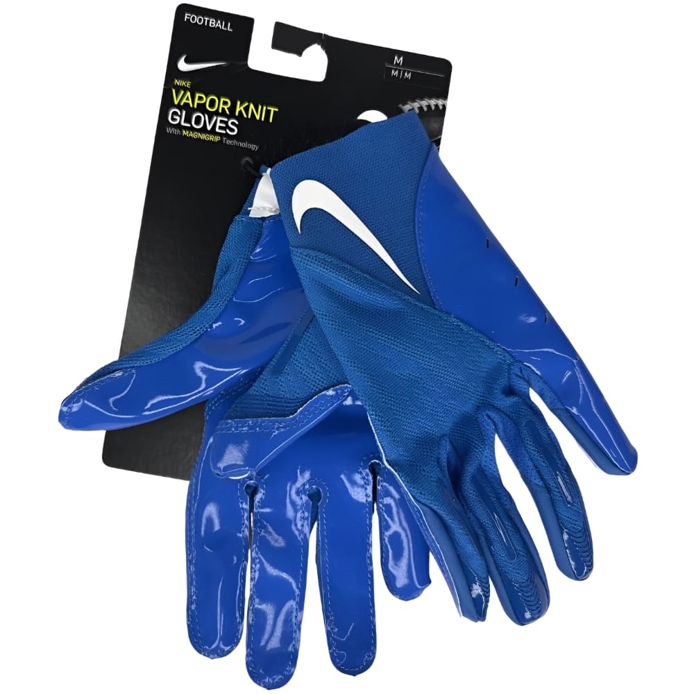 Playmaker Base: American Football Handschuhe Nike Vapor Knit 4.0 Blau Produktbild