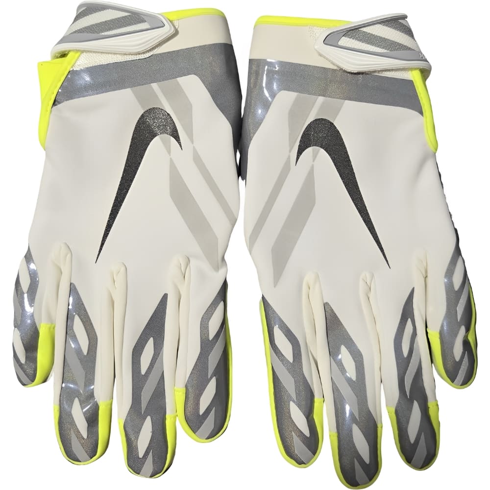 Playmaker Base: American Football Handschuhe Nike Vapor Shield Weiß-Neon Produktbild