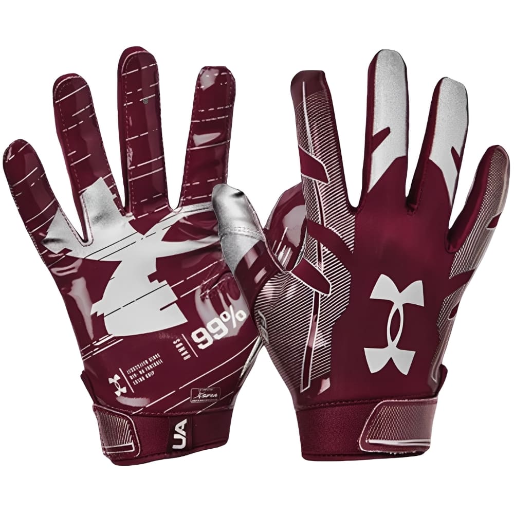 Playmaker Base: American Football Handschuhe Under Armour F8 Bordeaux Produktbild