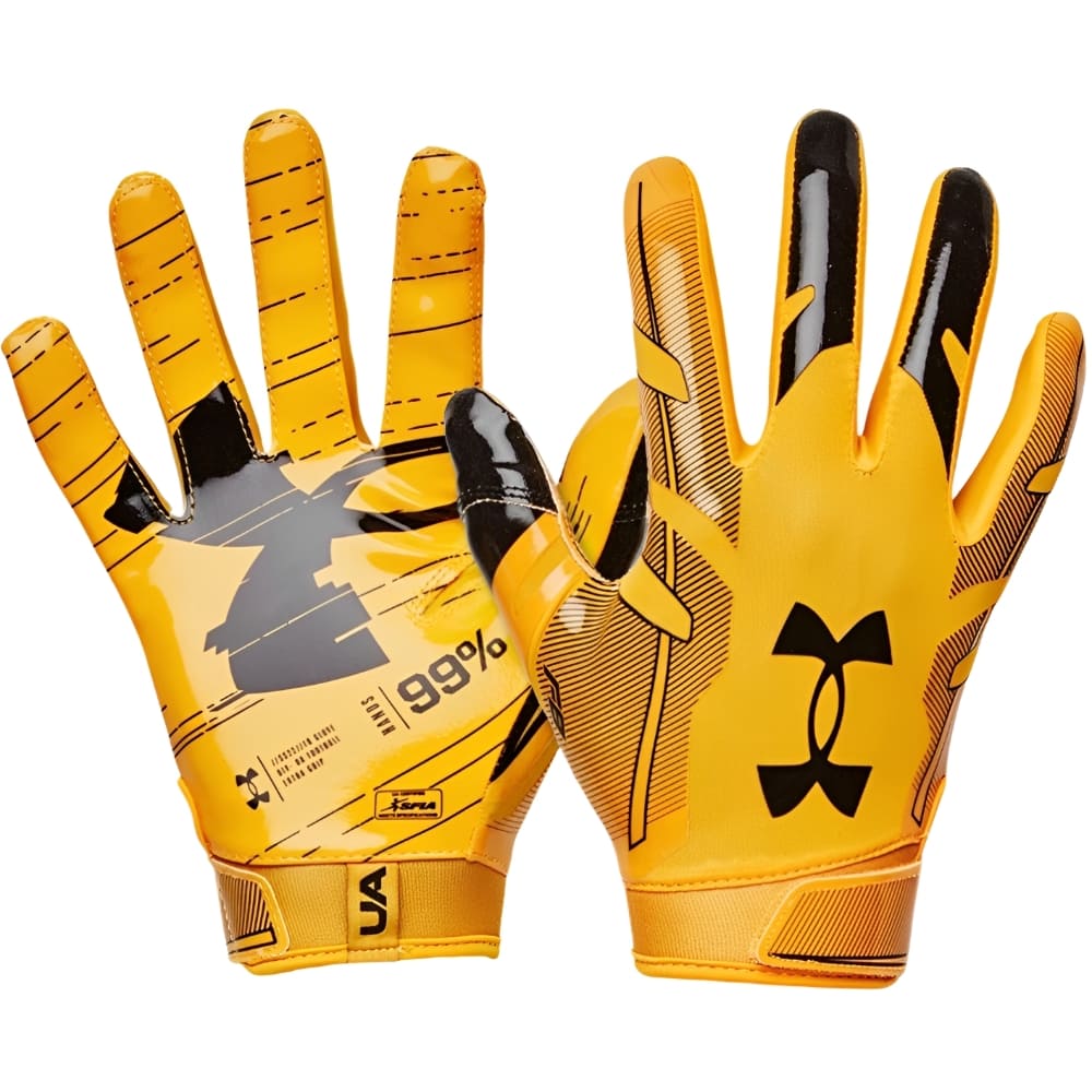 Playmaker Base: American Football Handschuhe Under Armour F8 Gelb Produktbild