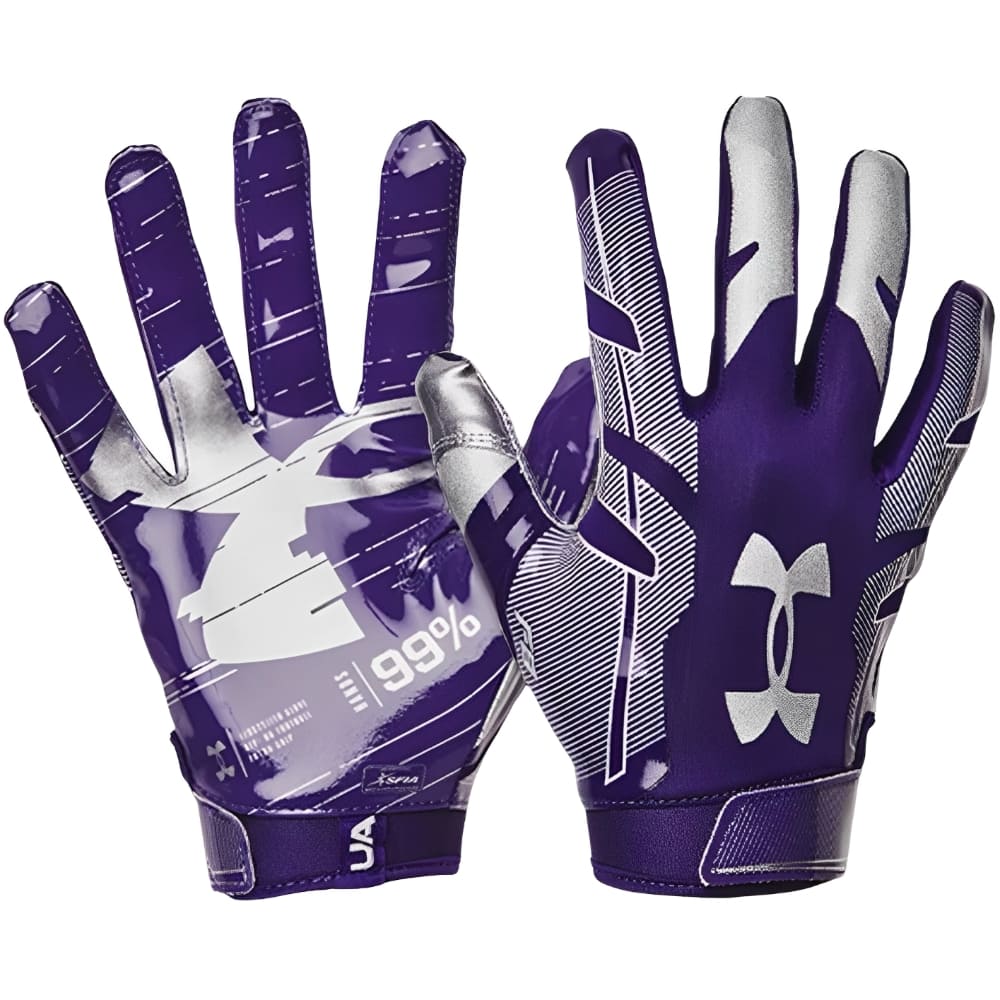 Playmaker Base: American Football Handschuhe Under Armour F8 Lila Produktbild