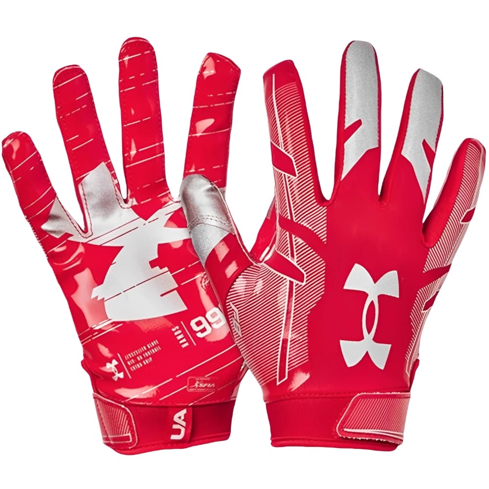 Playmaker Base: American Football Handschuhe Under Armour F8 Rot Produktbild