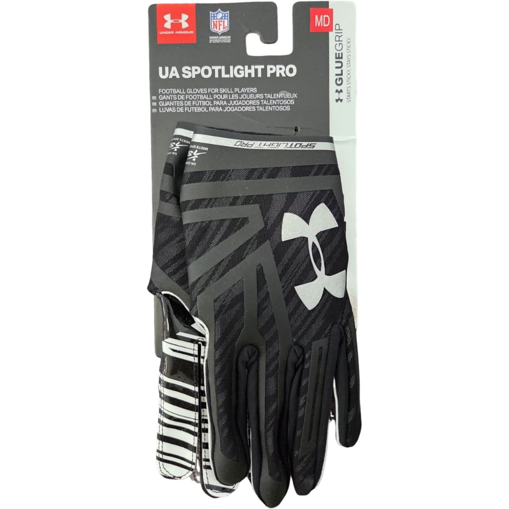 Playmaker Base: American Football Handschuhe Under Armour Spotlight Pro Schwarz Produktbild