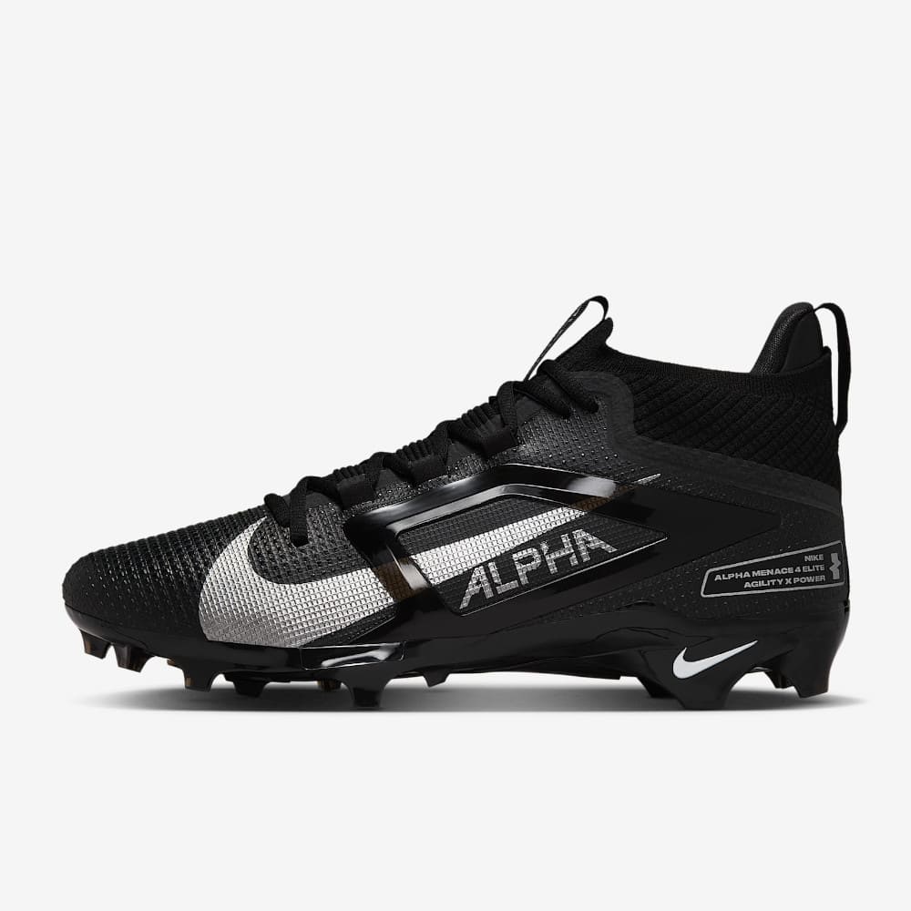 Playmaker Base: American Football Schuhe Nike Alpha Menace 4 Elite Schwarz Produktbild
