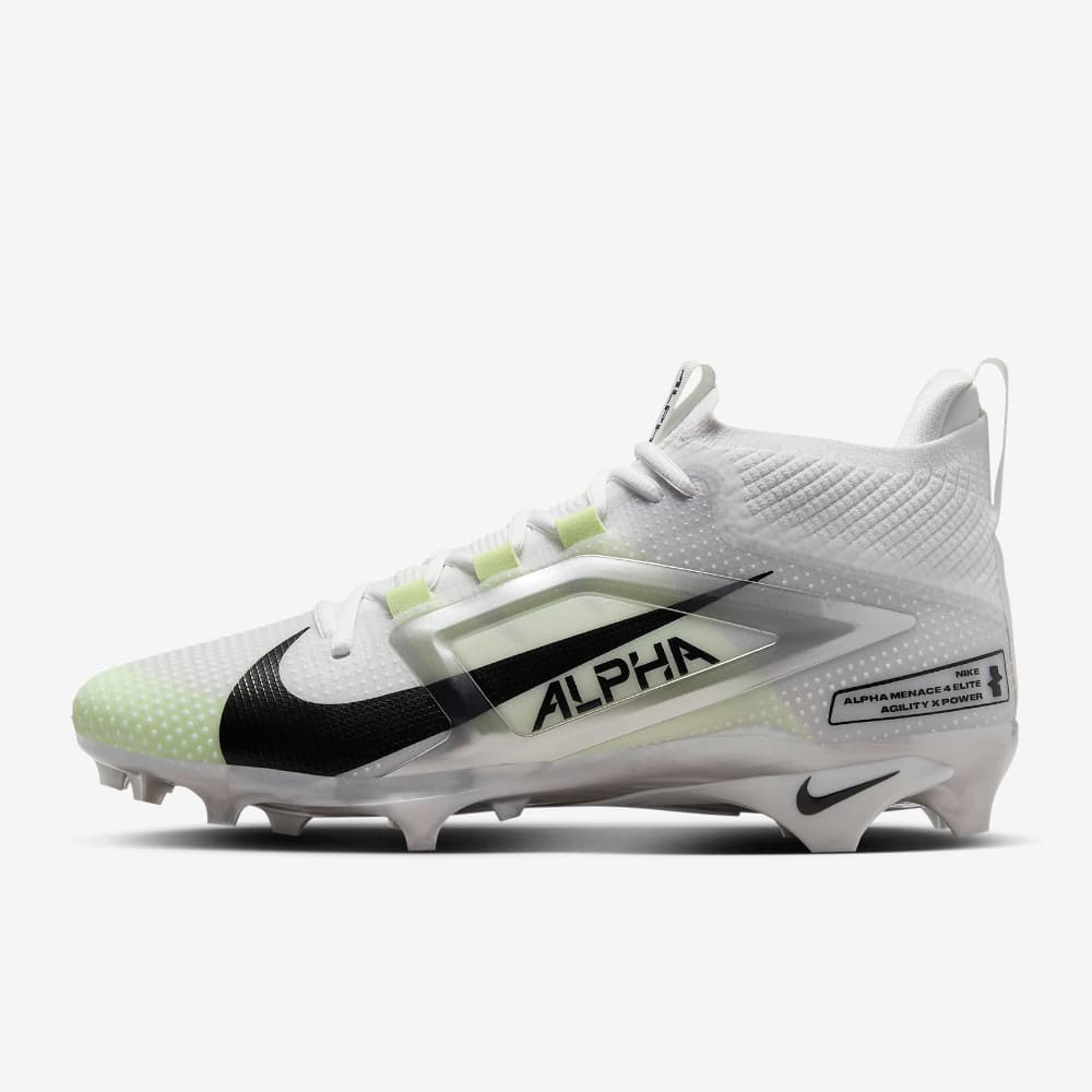 Playmaker Base: American Football Schuhe Nike Alpha Menace 4 Elite Weiß-Neon Produktbild