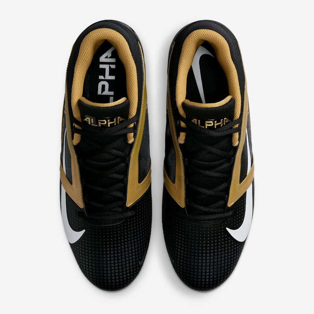 Playmaker Base: American Football Schuhe Nike Alpha Menace 4 Pro Schwarz-Gold Produktbild 3