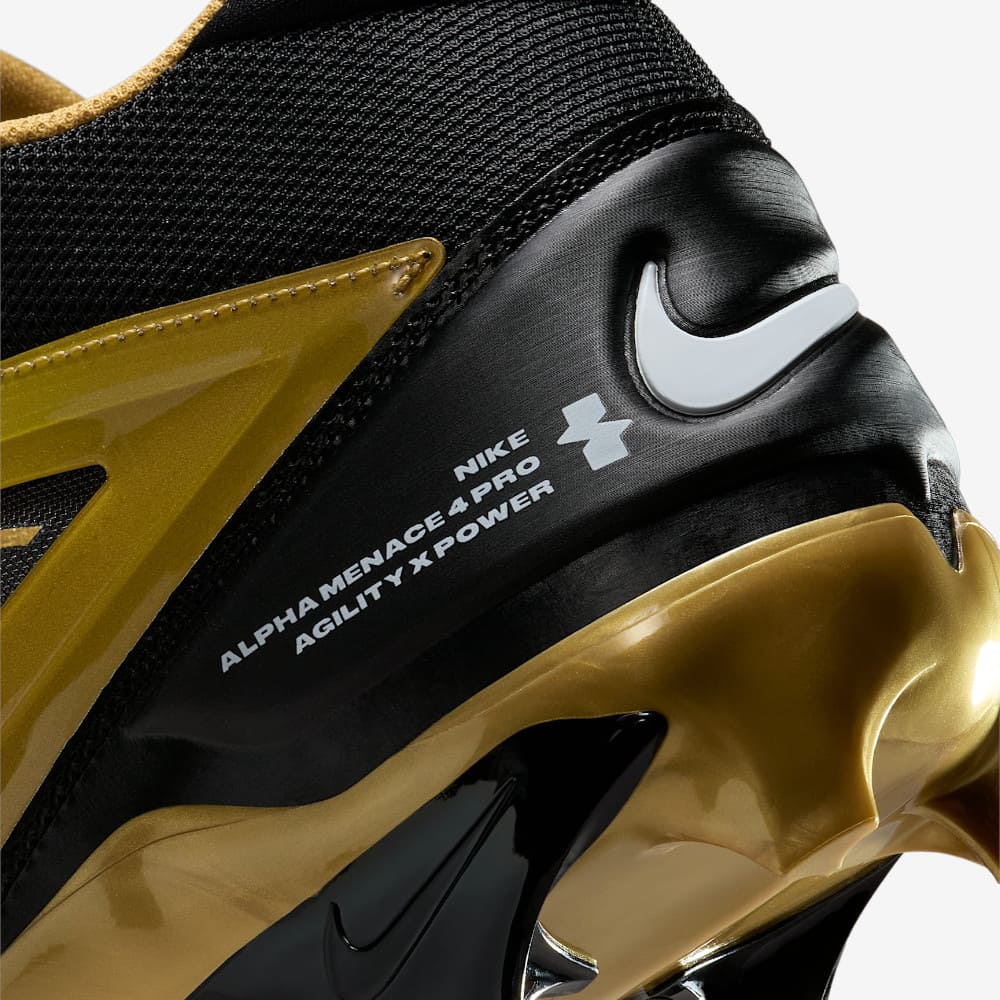 Playmaker Base: American Football Schuhe Nike Alpha Menace 4 Pro Schwarz-Gold Produktbild 8