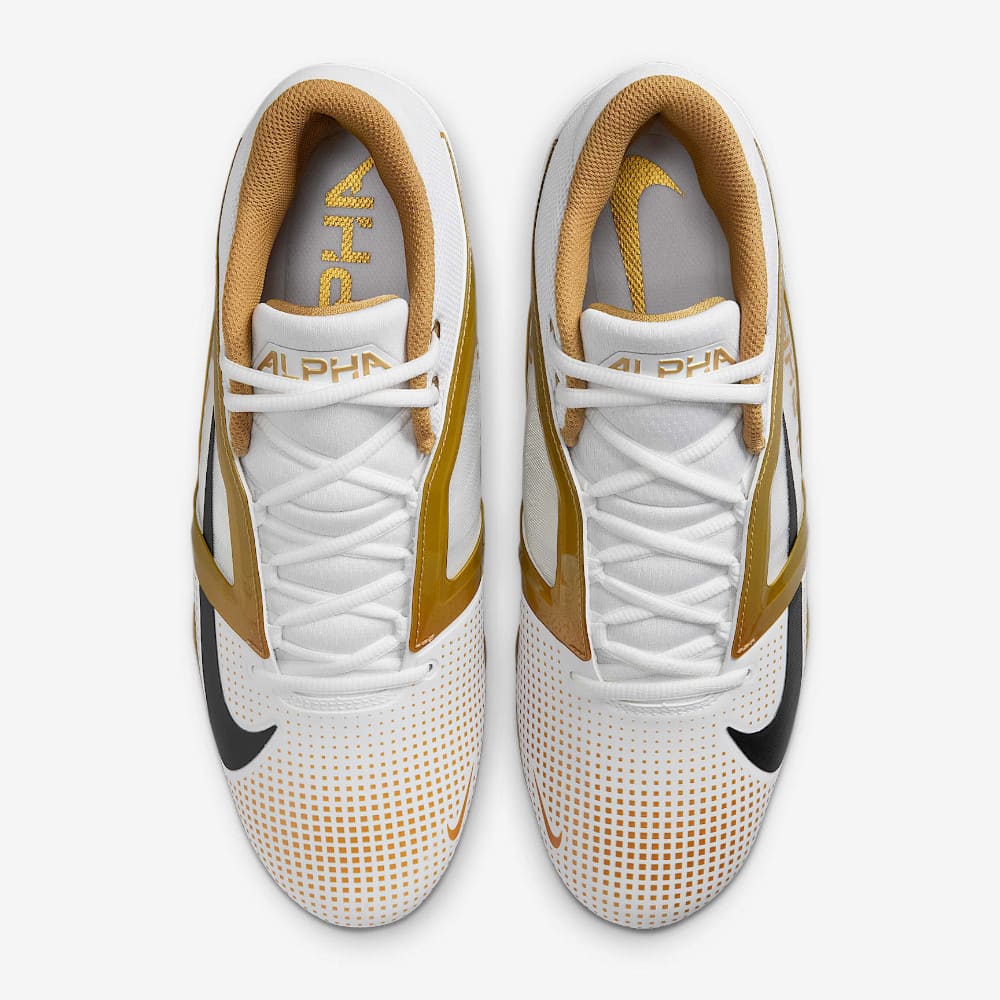 Playmaker Base: American Football Schuhe Nike Alpha Menace 4 Pro Weiß-Gold Produktbild 3