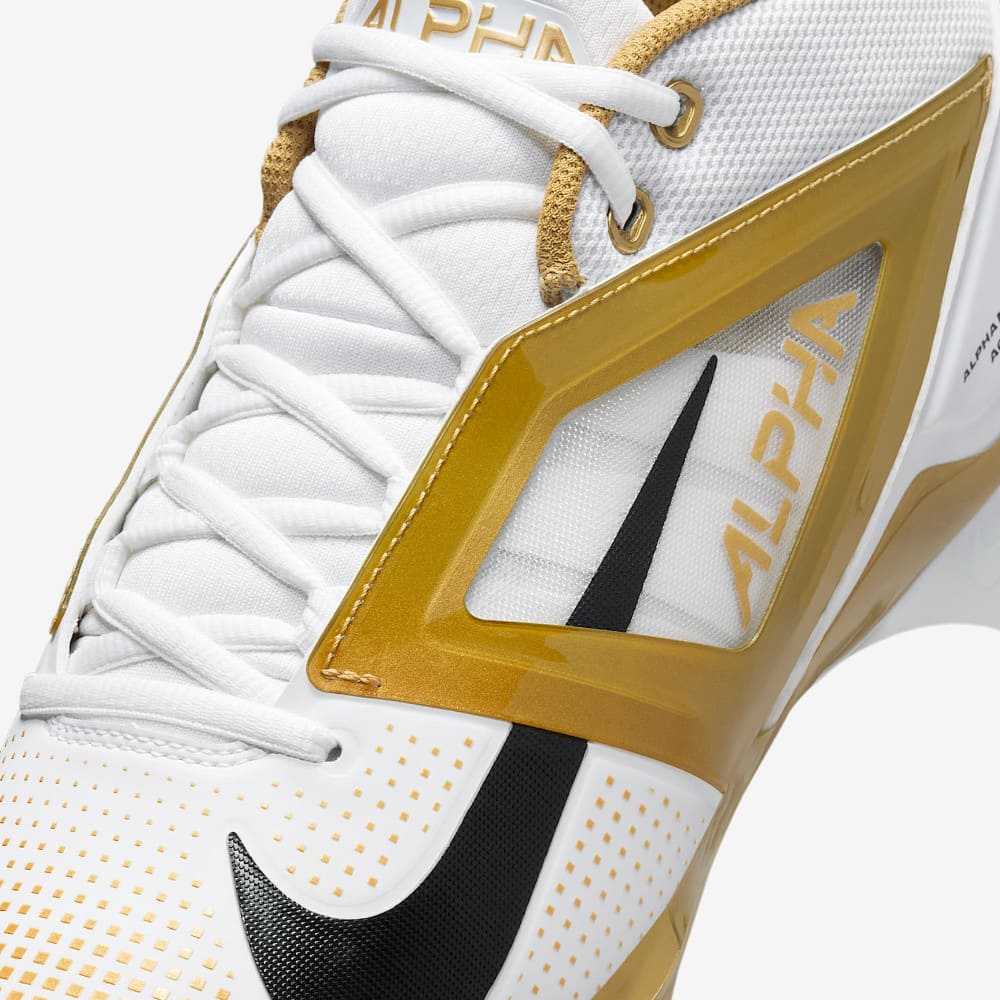 Playmaker Base: American Football Schuhe Nike Alpha Menace 4 Pro Weiß-Gold Produktbild 7