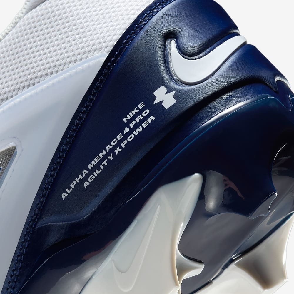 Playmaker Base: American Football Schuhe Nike Alpha Menace 4 Pro Weiß-Navy Produktbild 8