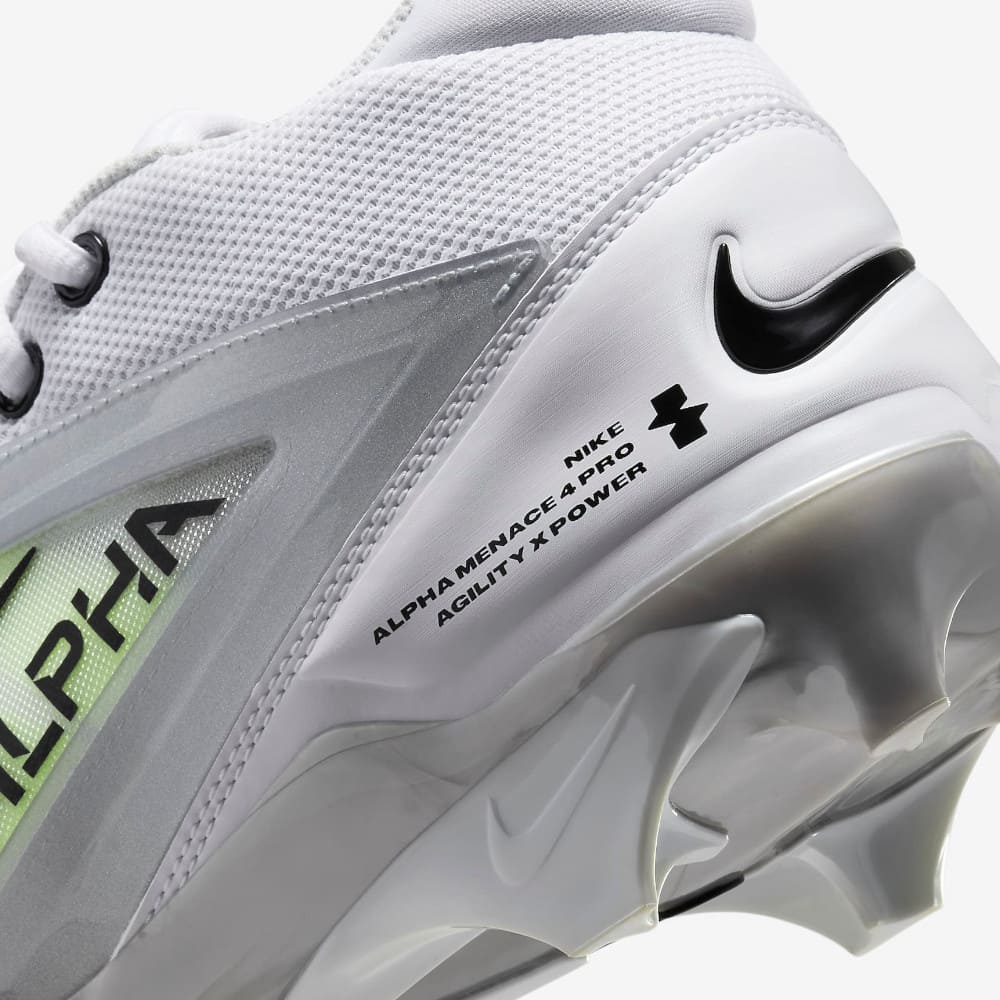 Playmaker Base: American Football Schuhe Nike Alpha Menace 4 Pro Weiß-Neon Produktbild 8