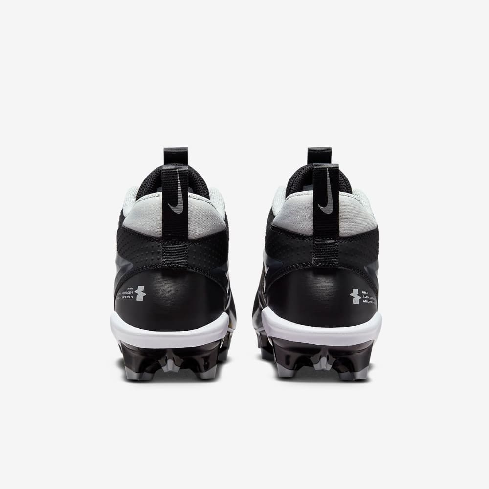 Playmaker Base: American Football Schuhe Nike Alpha Menace 4 Varsity Schwarz-Weiß Produktbild 4