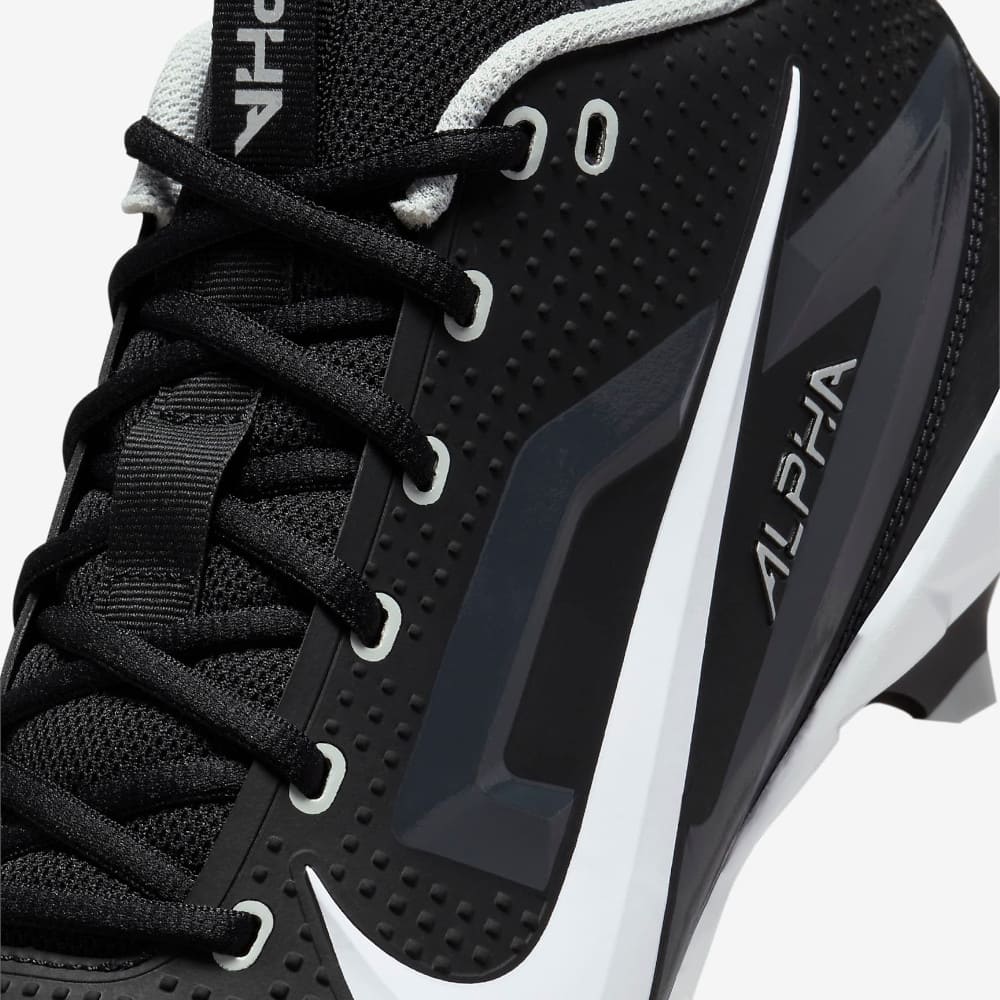 Playmaker Base: American Football Schuhe Nike Alpha Menace 4 Varsity Schwarz-Weiß Produktbild 7
