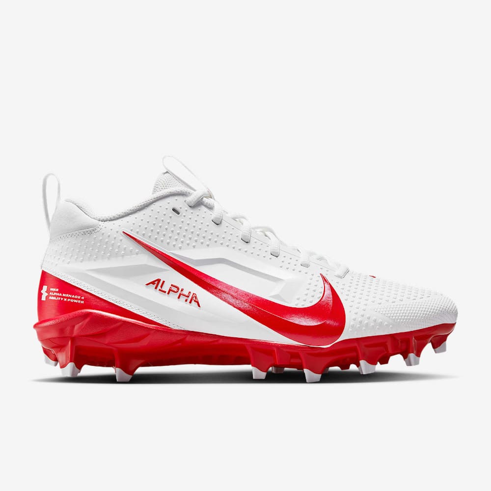Playmaker Base: American Football Schuhe Nike Alpha Menace 4 Varsity Weiß-Rot Produktbild 1