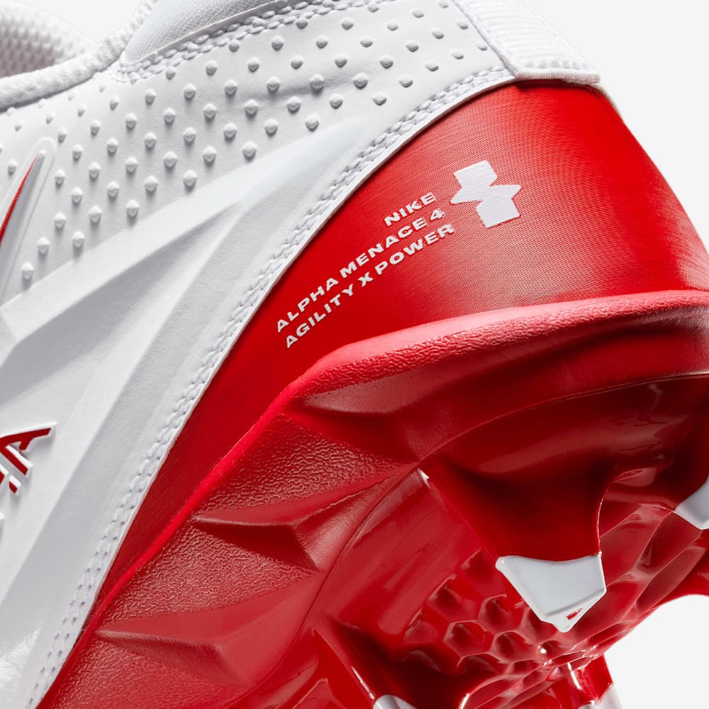 Playmaker Base: American Football Schuhe Nike Alpha Menace 4 Varsity Weiß-Rot Produktbild 8