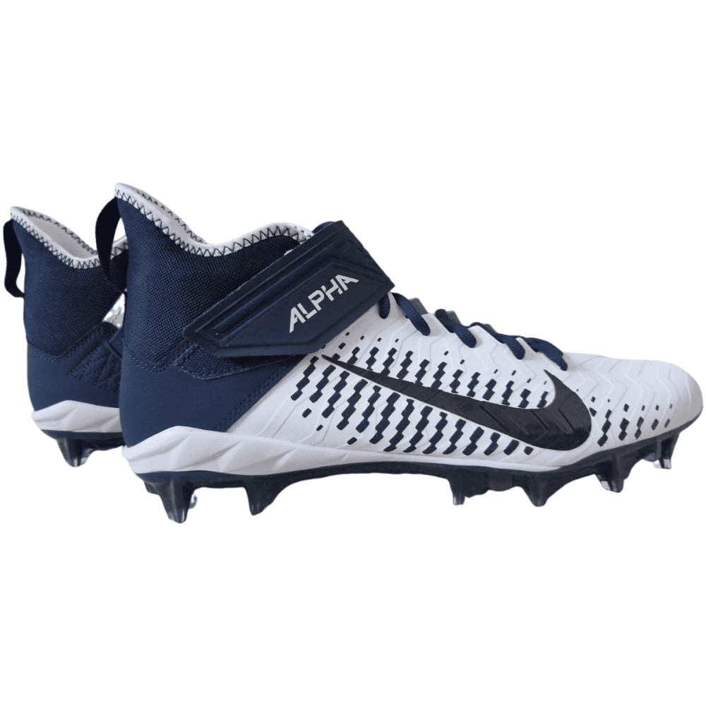 Playmaker Base: American Football Schuhe Nike Alpha Menace Pro 2 Mid Weiß-Navy Produktbild