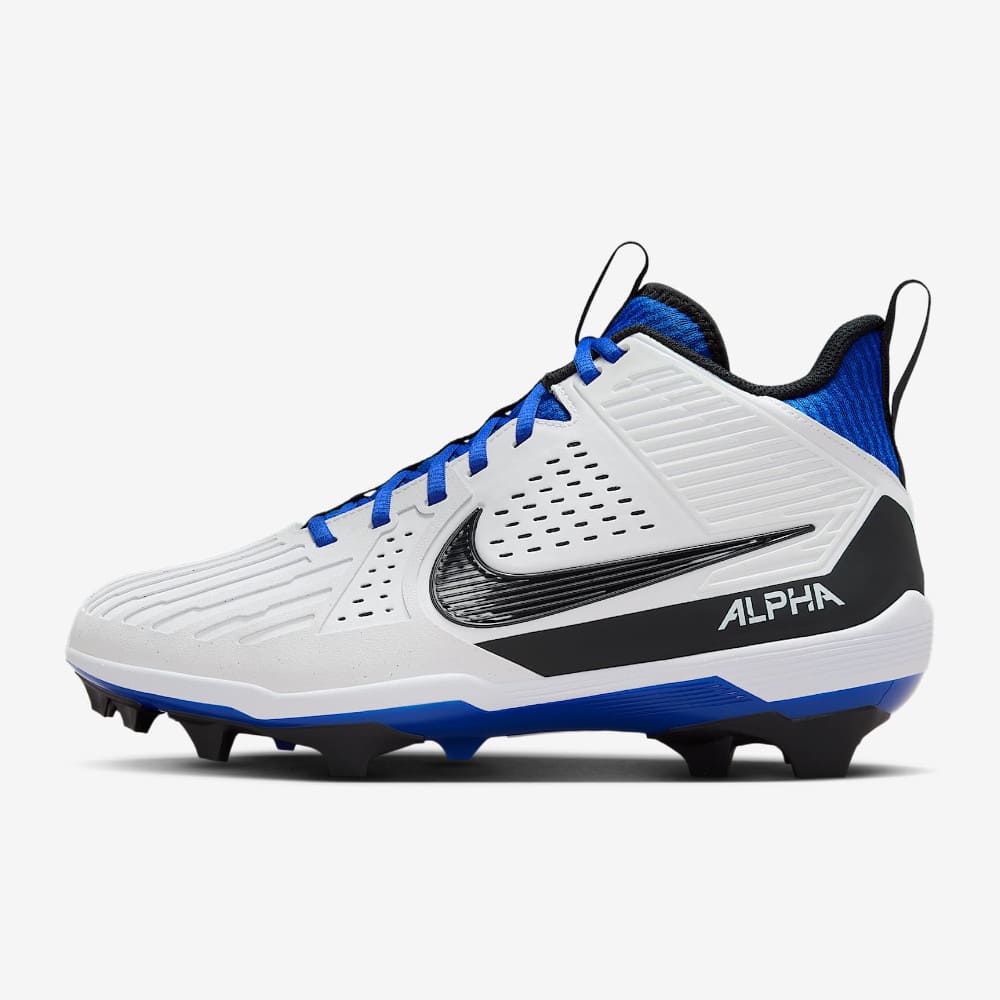 Playmaker Base: American Football Schuhe Nike Alpha Menace Strong Weiß-Blau Produktbild