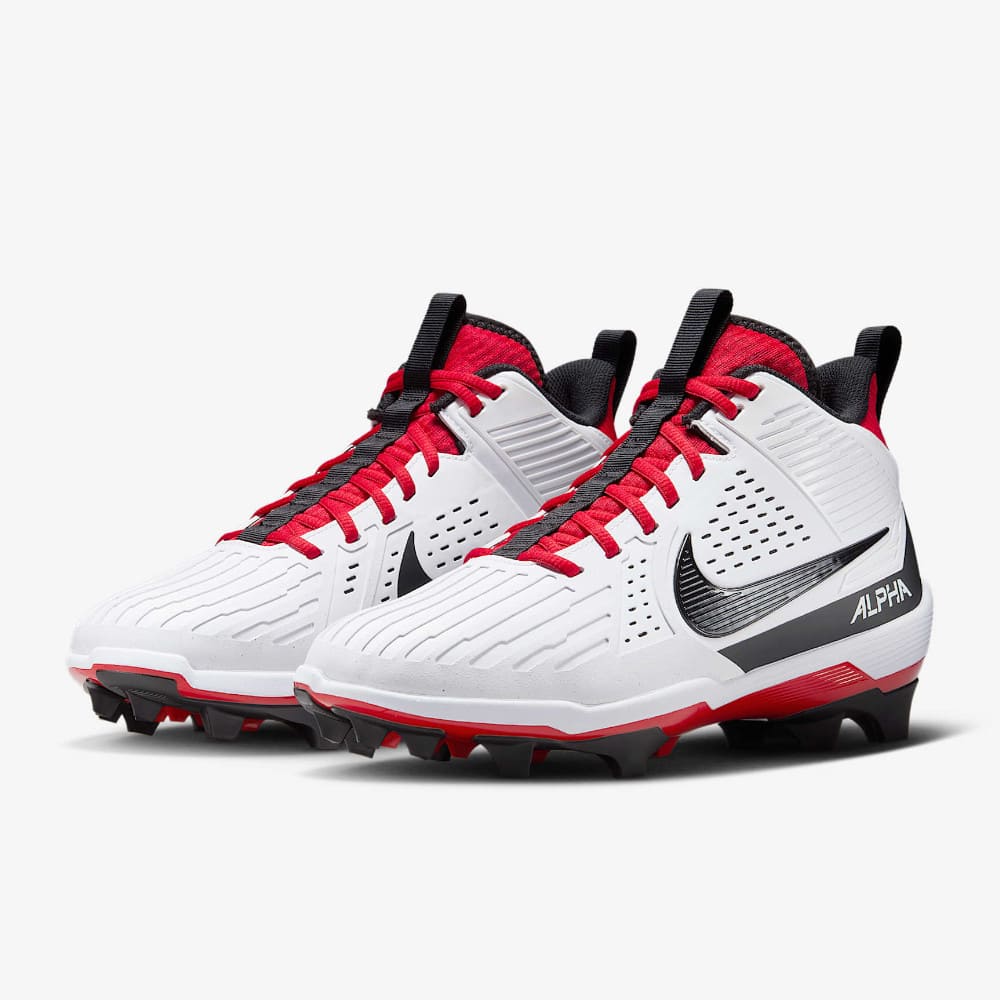 Playmaker Base: American Football Schuhe Nike Alpha Menace Strong Weiß-Rot Produktbild 2