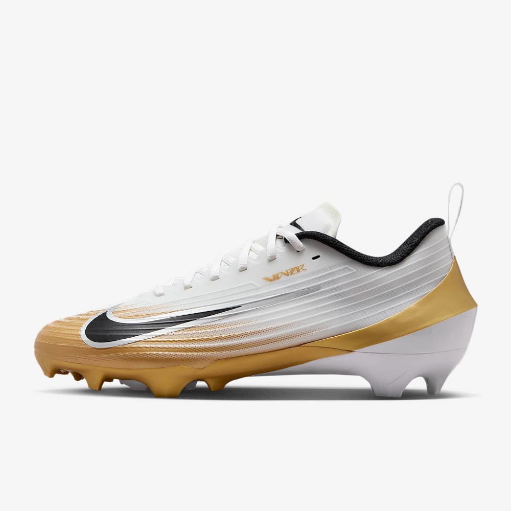 Playmaker Base: American Football Schuhe Nike Vapor Speed 3 Weiß-Gold Produktbild