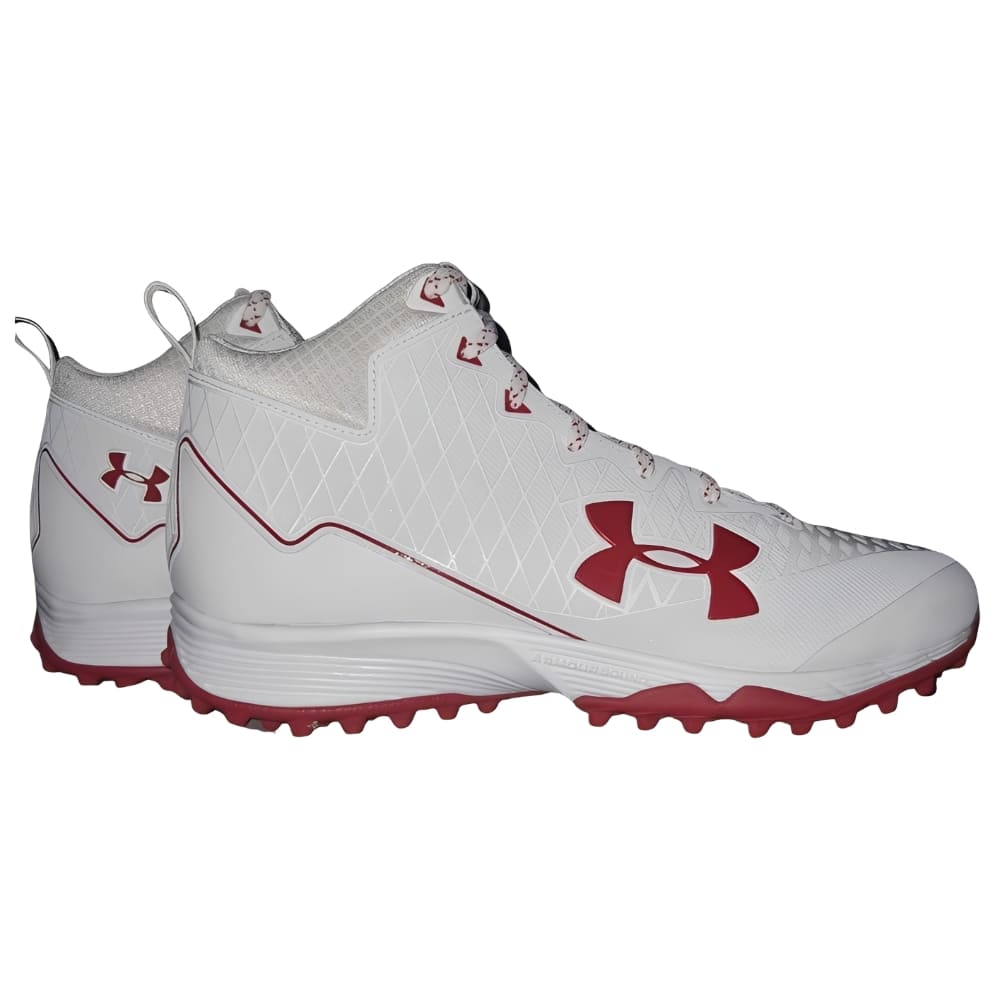 Playmaker Base: American Football Schuhe Under Armour Team Nitro Select Mid Turf Weiß-Rot Produktbild