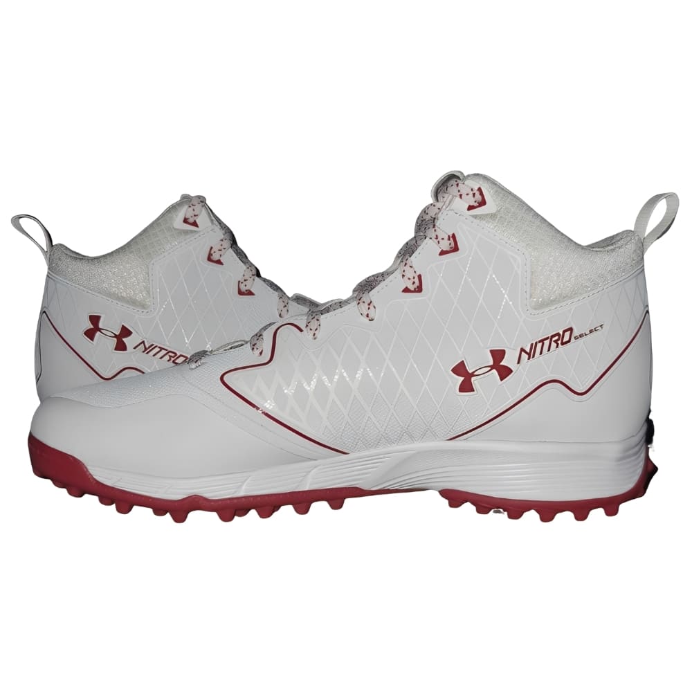Playmaker Base: American Football Schuhe Under Armour Team Nitro Select Mid Turf Weiß-Rot Produktbild 1