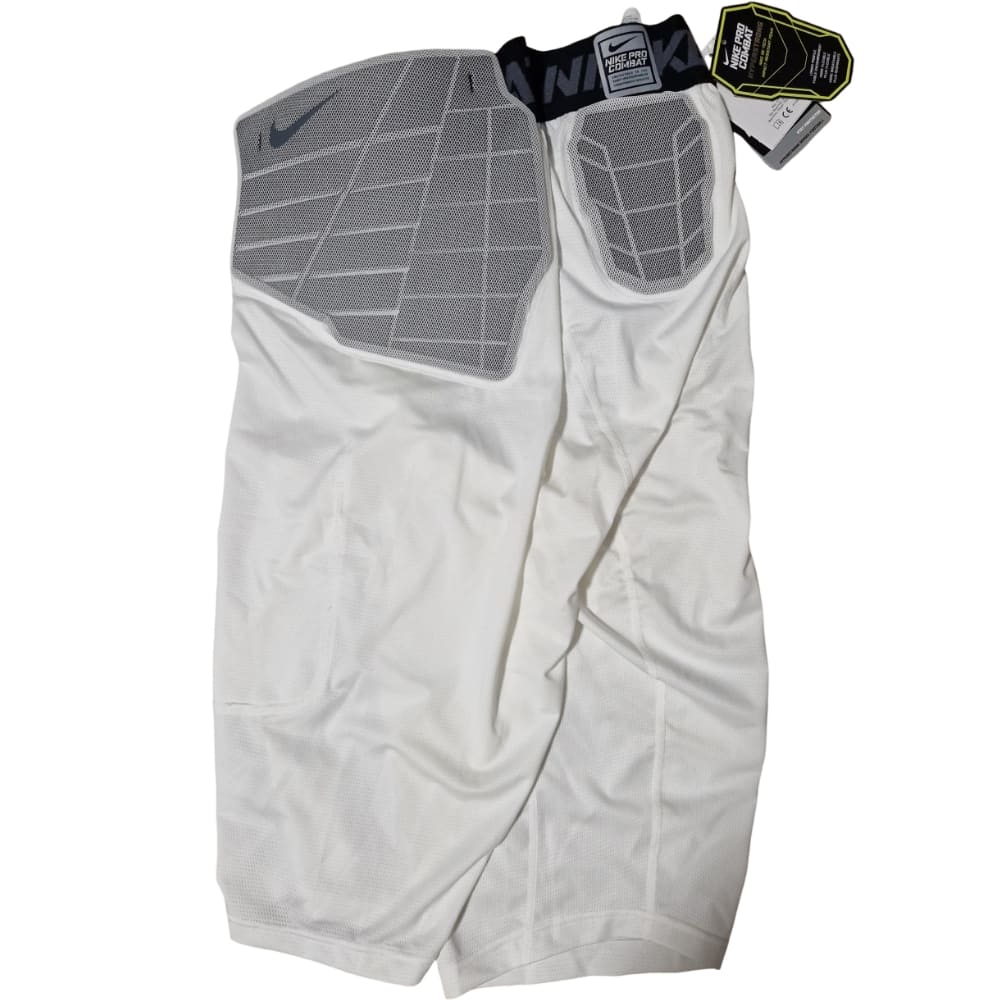Playmaker Base: American Football Schutz Nike Pro Combat Hyperstrong Padded Compression Shorts 3-Pocket Hose Weiß Produktbild