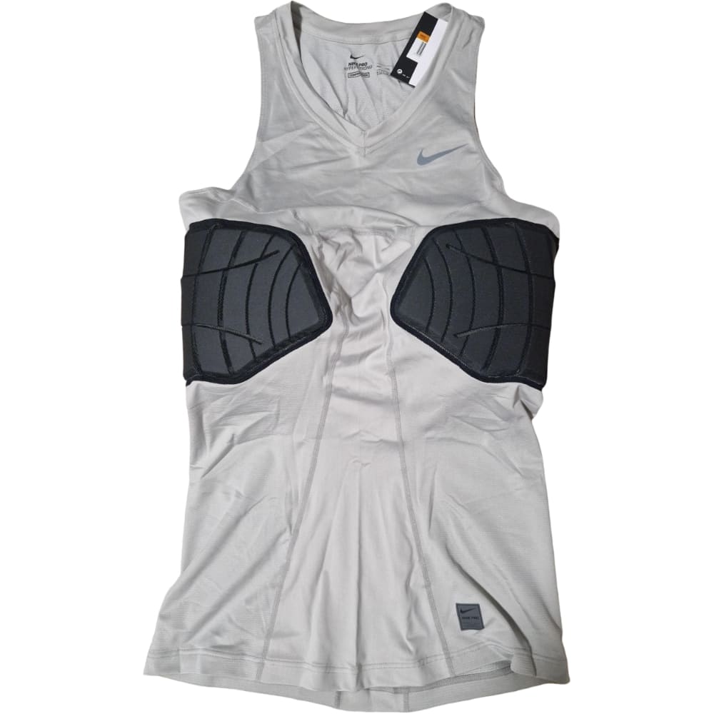 Playmaker Base: American Football Schutz Nike Pro Hyperstrong Padded Compression Shirt 2-Pads Grau Produktbild