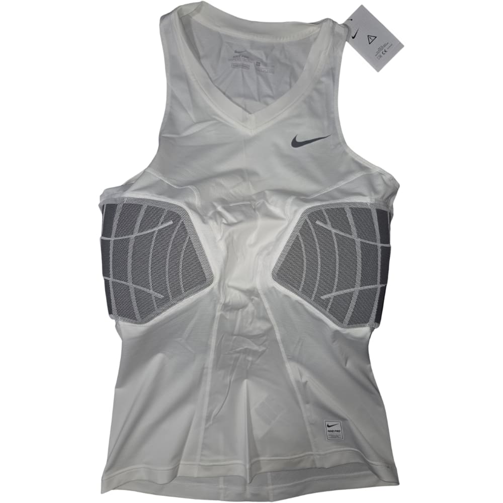 Playmaker Base American Football Schutz Nike Pro Hyperstrong Padded Compression Shirt 2-Pads Weiß Produktbild