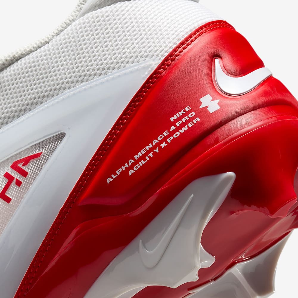 Playmaker Base: American Football Schuhe Nike Alpha Menace 4 Pro Weiß-Rot Produktbild 8