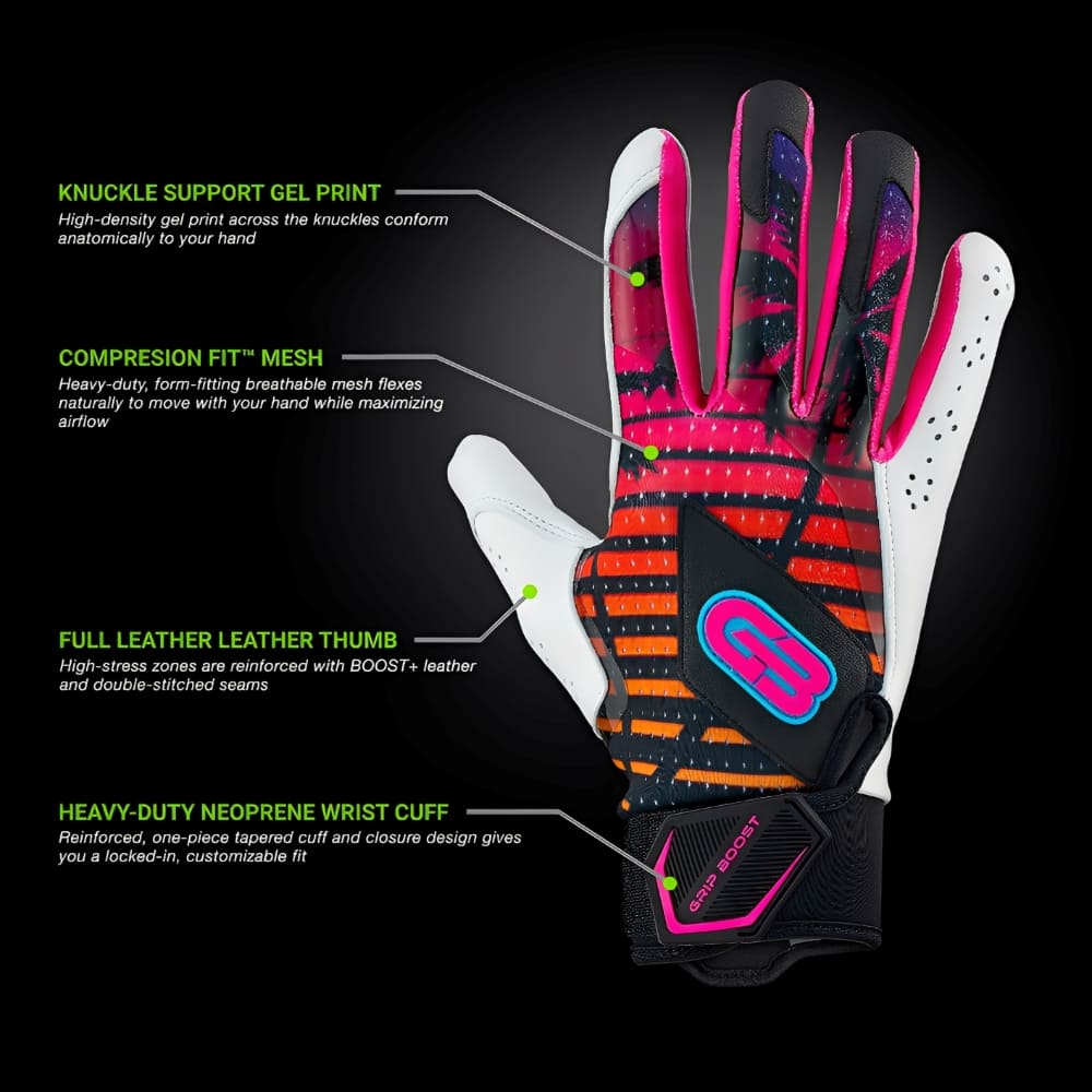 Playmaker Base: Baseball Schlaghandschuhe Grip Boost Loaded Boost+ Leder Miami Nights Produktbild 1