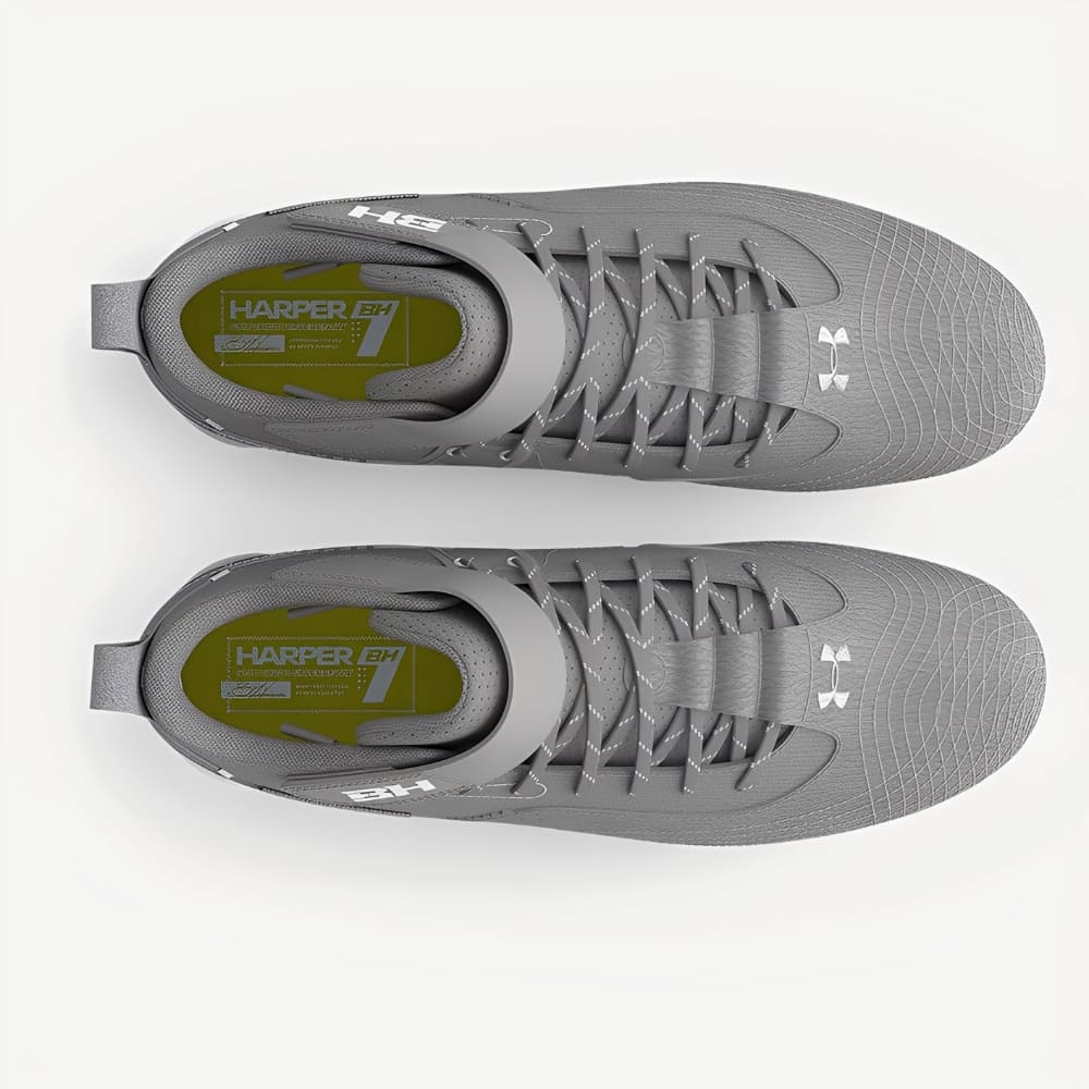 Playmaker Base: Baseball Schuhe Under Armour Harper 7 Mid RM Grau Produktbild 3