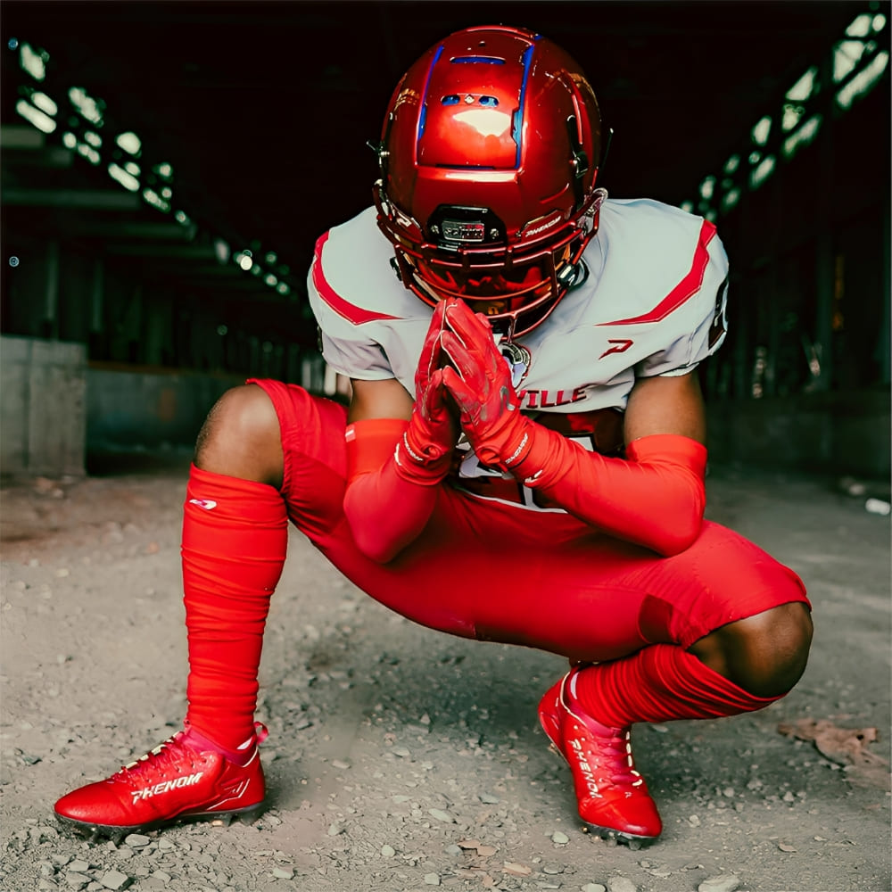 chaussures de football américain<br> Phenom Elite  <br>Vitesse quantique 2.0<br> Couleurs de l'équipe