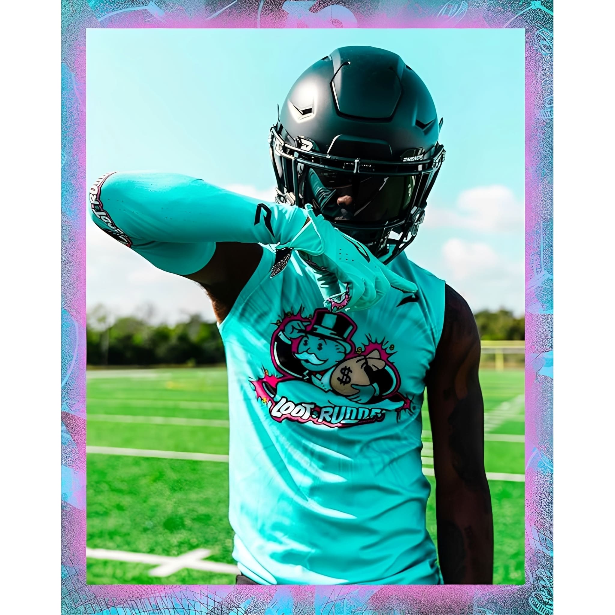 American Football Apparel <br> Phenom Elite <br> Compression Shirt <br> Loot Runner <br> Teal