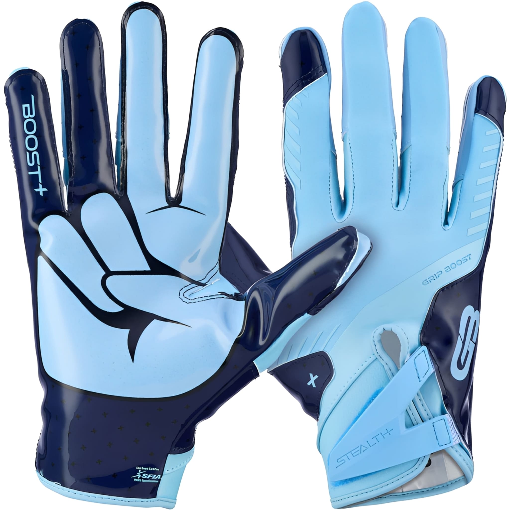 American Football Handschuhe Grip Boost Peace Stealth 6 Boost+ Carolina Blue