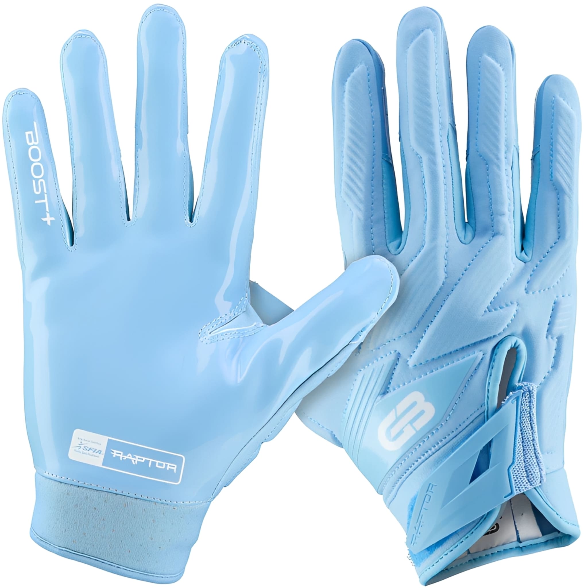 American Football Handschuhe Grip Boost Raptor 2.0 Padded Boost+ Carolina Blue